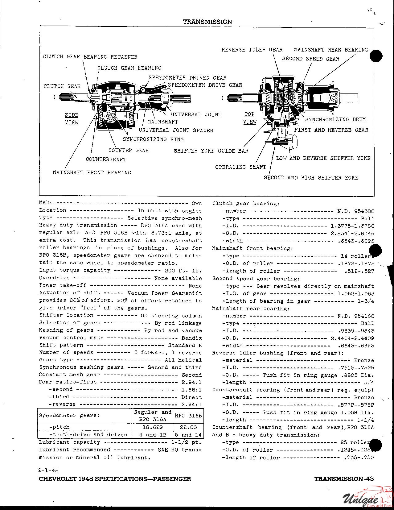 1948 Chevrolet Specifications Page 19